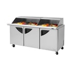 image of Turbo Air TST-72SD-30-N-SL 72" Mega Top Sandwich/Salad Prep Table w/ 3 Doors, 30 Pans