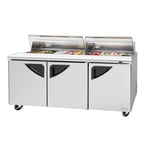 image of Turbo Air TST-72SD-N-CL 72" Three Section Sandwich / Salad Prep Table w/ 3 Doors, 18 Pans