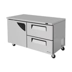 image of Turbo Air TUR-60SD-D2-N 60" 2-Section Undercounter Refrigerator w/ 2 Drawers & 1 Door