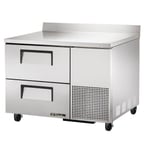image of True TWT-44D-2-HC 44" 1-Section Worktop Refrigerator w/ 2 Drawers, Side Mount Front Breather