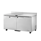 image of True TWT-60-HC~SPEC3 60" 2-Section Worktop Refrigerator w/ 2 Doors, Stainless Steel