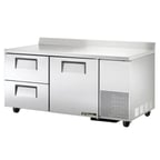 image of True TWT-67D-2-HC 67" 2-Section Worktop Refrigerator w/ 2 Drawers & 1 Door