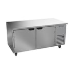 image of Beverage Air UCF67AHC 67" 2-Section Undercounter Freezer w/ 2 Doors, 20 cu. ft.