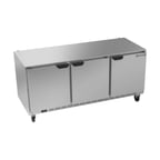 image of Beverage Air UCR72AHC 72" Three Section Undercounter Refrigerator w/ 3 Doors, 17.88 cu. ft.