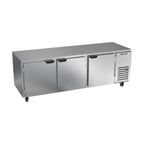 image of Beverage Air UCR93AHC 93" Three Section Undercounter Refrigerator w/ 3 Doors, 29.7 cu. ft