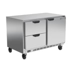 image of Beverage Air UCRD48AHC-2 48" Two Section Undercounter Refrigerator w/ 2 Drawers & 1 Door