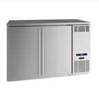 image of U-Line UCBR552-SS01A Refrigerated Back Bar Cabinet w/ 13.35 Cu Ft, 2 Solid Doors, 4 Shelves