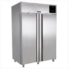 image of U-Line UCFZ553-SS71A 52" Two Section Reach In Freezer w/ Solid Door, All Stainless Steel, 49 cu. ft.