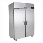 image of U-Line UCRE455-SS71A 55" Two Section Reach-In Refrigerator w/ 2 Solid Doors, Top Mount, Stainless Steel, 48 cu. ft.