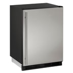 image of U-Line UHRF124-SS01A 24" Undercounter Freezer/Refrigerator w/ 1 Solid Door, 3 Glass Shelves