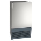 image of U-Line UMCR015-SS01A Cube Ice Maker With Bin w/ 25-lb. Production & Storage Capacity