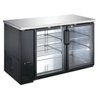 image of U-STAR USBB-5928G 59" Back Bar Bottle Cooler by Admiral Craft w/ 2 Glass Doors, 19.0 cu. ft.