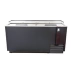 image of U-Star USBC-65 65" Flat Top Bottle Cooler by Admiral Craft w/ 2 Sliding Lids, 19 cu. ft.