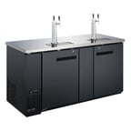 image of U-STAR USBD-6928/2 69" Draft Beer Cooler/Dispenser w/ 23.3 cu. ft. 3 Half Kegs, 2 Towers
