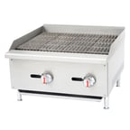 image of Cookline CCB-24 24" Countertop Gas Radiant Charbroiler w/ (2) Burners, 60.000 BTU