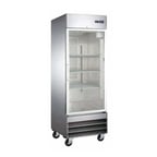image of Adcraft USRF-1D-G 29" One Section Reach-In Refrigerator w/ Glass Door, Bottom Mount, Stainless Steel, 23 cu. ft.