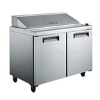image of U-Star USSL-2D/60 60" Two Section Salad/Sandwich Prep Table w/ 2 Doors, 16 Pan, 15 cu. ft.