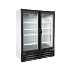 image of Valpro VP2F-48M 54" 2 Glass Door Freezer Merchandiser in White, 48 cu. ft.