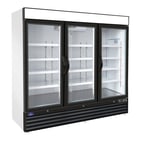 image of Valpro VP3F-72FDVHC 81" 3 Glass Door Freezer Merchandiser in White, 72 cu. ft.