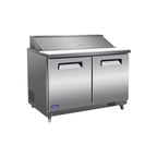 image of Valpro VP48SM-HC 48" Two Section Mega Top Sandwich/Salad Prep Table w/ 2 Doors, 18 Pans