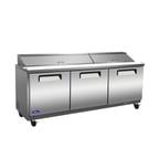 image of Valpro VP72S-HC 71" Three Section Sandwich/Salad Prep Table w/ 3 Doors, 18 Pans