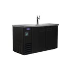 image of Valpro VPBD2-1 49" Draft Beer Cooler w/ 2 Kegs, 10.45 cu. ft., 1 Dual-Tap Tower, Black