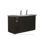 image of Valpro VPBD2-2 49" Draft Beer Cooler w/ 2 Kegs, 10.45 cu. ft., 2 Single-Tap Towers, Black
