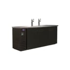 image of Valpro VPBD4-2 73" Draft Beer Cooler w/ 3 Kegs, 17.26 cu. ft., 2 Dual-Tap Towers, Black