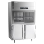 image of Victory DRSA-2D-S1-HD-HC 52" Two Section Reach-In Refrigerator w/ 2 Sliding Glass & 2 Swing Solid Half Doors, Aluminum Interior, 45 cu. ft.