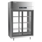 image of Victory DRSA-2D-S1-PT-LD-HC 52" Two Section Pass-Thru Refrigerator w/ 4 Glass Sliding Full Doors, Aluminum Interior, 48.5 cu ft