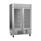 image of Victory LSR49HC-1-IQ 51" 2-Section Glass Door Merchandiser Refrigerator w/ Smart Lock, 46.15 cu. ft.