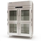 image of Victory RS-2N-S1-HD-GD-HC 58" Two Section Reach-In Refrigerator w/ 4 Glass Swing Half Doors, Stainless Steel, 41.35 cu. ft.