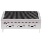 image of Vulcan VCRB36 36" Low Profile Countertop Gas Radiant Charbroiler w/ (6) Burners, 87.000 BTU