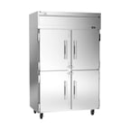 image of Victory VERSA-2D-HD-HC 52" Two Section Reach-In Refrigerator w/ 4 Solid Half Doors, Aluminum Interior, Electronic Control, 45.2 cu. ft.