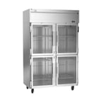 image of Victory VERSA-2D-HG-HC 52" Two Section Reach-In Refrigerator w/ 4 Glass Half Doors, Aluminum Interior, Electronic Control, 46.88 cu. ft.