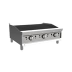 image of Venancio USA O72CB 72" Countertop Gas Radiant Charbroiler w/ (6) Burners, 180.000 BTU