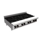 image of Venancio USA R48CT-48B 48" Countertop Gas Hotplate with (8) Burners, Manual Control, 256.000 BTU
