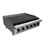 image of Venancio USA R48CT-48C 48" Countertop Gas Radiant Charbroiler w/ (8) Burners, 133.325 BTU