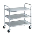 image of Vollrath 97105 Stainless Steel 3 Shelf Utility Cart w/ 400 lb Capacity - 24" x 16" x 36-1/2"