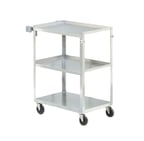 image of Vollrath 97121 Stainless Steel 3 Shelf Utility Cart w/ 300 lb Capacity - 30-1/2" x 18-1/2" x 32"