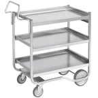 image of Vollrath 97211 Heavy-Duty Stainless Steel 3 Shelf Utility Cart - 42.25 x 21.14 x 42.03