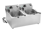 image of Vollrath CF2-1800DUAL Split Pot Countertop Electric Fryer w/ 4 Small Baskets, 20-Lb. Capacity