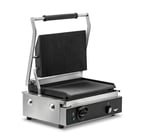image of Vollrath PSG4-SG120-C Single Cast Iron Panini Sandwich Grill w/ Grooved Plates for Canadian Use 