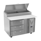 image of Victory VPPD46HC-3 46" One Section Refrigerated Pizza Prep Table w/ 3 Drawers, 12 cu. ft.