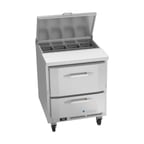 image of Victory VSPD27HC-08-2 27" One Section Sandwich / Salad Prep Table w/ 2 Drawers, 8 Pans