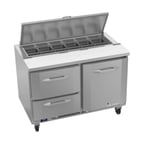 image of Victory VSPD48HC-12-2 48" Sandwich / Salad Prep Table w/ 2 Drawers & 1 Door, 12 Pans