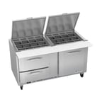 image of Victory VSPD60HC-24B-2 60" Mega Top Sandwich/Salad Prep Table w/ 2 Drawers & 1 Door, 24 Pans