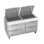 image of Victory VSPD60HC-24B-4 60" Mega Top Sandwich/Salad Prep Table w/ 4 Drawers, 24 Pans