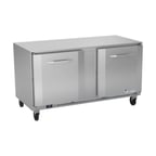 image of Victory VUF60HC 60" 2-Section Undercounter Freezer w/ 2 Doors, 14.4 cu. ft.