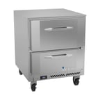 image of Victory VUFD27HC-2 27" 1-Section Undercounter Freezer w/ 2 Drawers, 6.15 cu. ft.